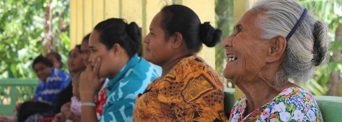 Photo: A women’s committee on Manono Island, Samoa. 