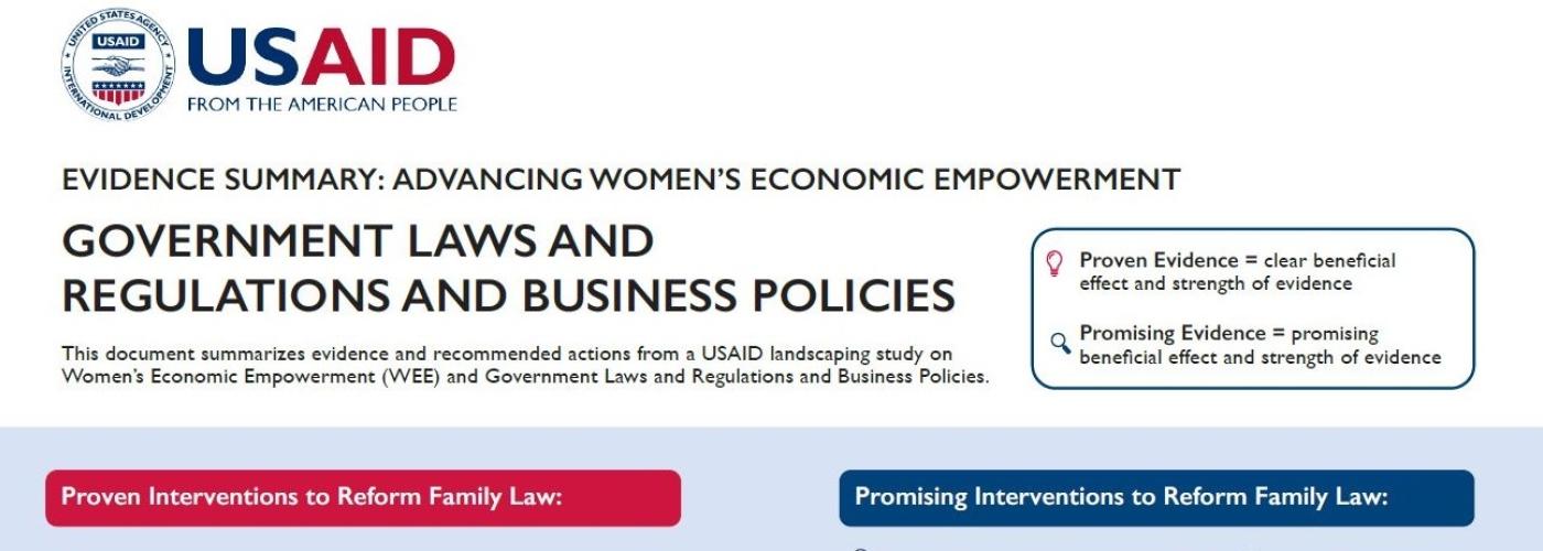 Advancing Women’s Economic Empowerment: Government Laws and Regulations and Business