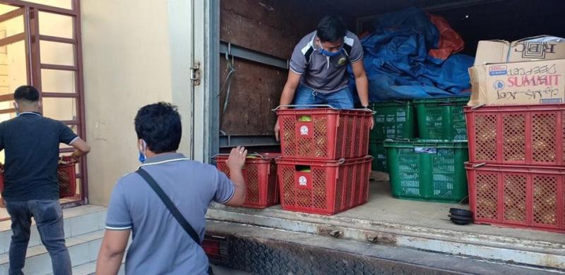 Unloading fresh produce at the largest agricultural cooperative in the Philippines./Agriterra