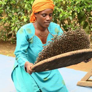 Agnes Tumuramye, a Uganda coffee farmer. Photo by Karen McKenna, USADF.