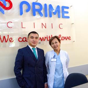 Kyrgyzstani entrepreneur Arman Alibay (left) founded the private healthcare clinic Prime Clinic in the capital city of Bishkek.