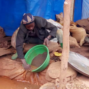 A gold miner working