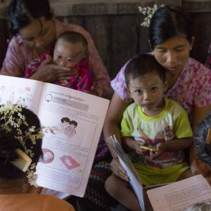 WORTH groups serve as a platform for learning on a range of topics, including practices for improved maternal and child health in Myanmar. Credit: Brian Clark/Pact