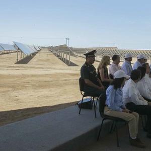 Photo description: Energy officials inaugurate La Central Fotovoltaica Aura Solar in Baja California, Mexico. Credit: Presidencia de la Republica Mexicana.